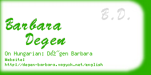 barbara degen business card